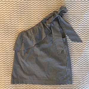 Vineyard Vines One Shoulder Checkered Top Small